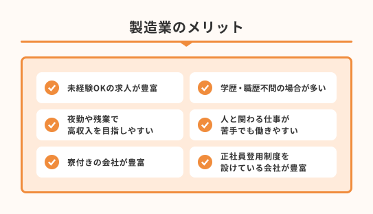 5.製造業のメリット6つ
