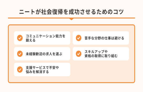 ニートが社会復帰を成功させるための5つコツ