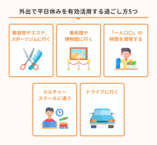 外出で平日休みを有効活用する過ごし方5つ