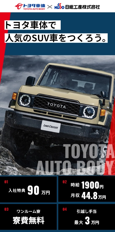 トヨタ車体で人気のSUV車をつくろう。